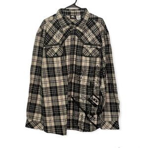 CLENCH black and cream plaid shirt